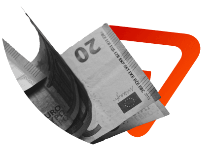 Billetes de euros con el fondo de Erpin TPV