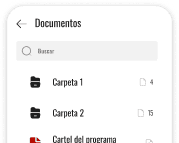 Interfaz de Aiora mostrando la gestión de documentos dentro de la plataforma.