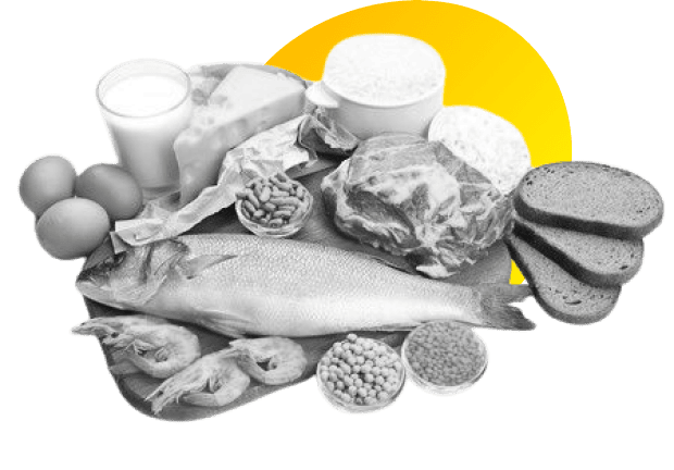 Comida en blanco y negro