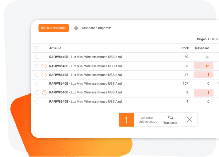 Pantalla de Erpin centrales de compra mostrando el sistema de gestión de stock para centrales de compra