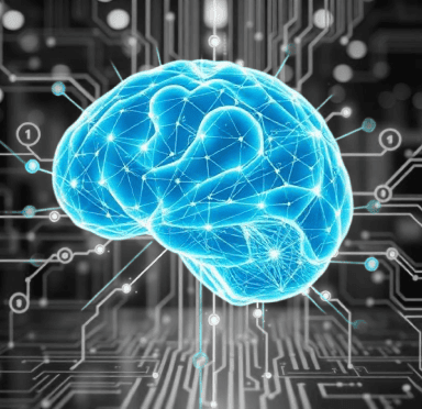 lustración de un cerebro, símbolo de inteligencia artificial y aprendizaje automático.