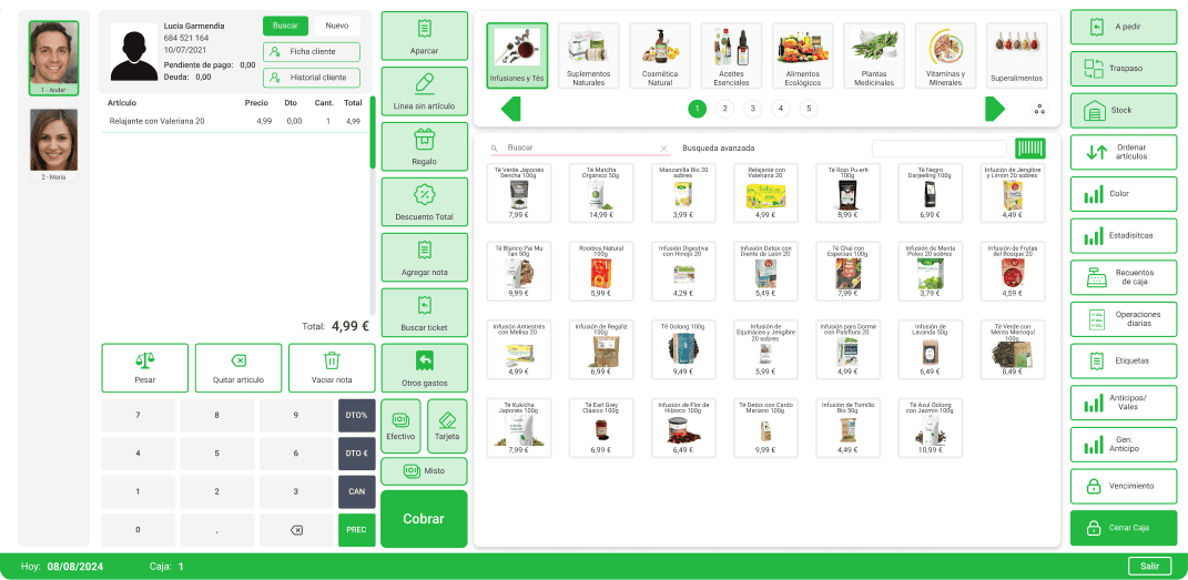 Software de TPV para herboristerias