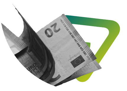 Billetes de euros con el fondo de Erpin Hostelería