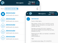 Encabezado de la mensajería de reservas en Sogest, facilitando la gestión de comunicaciones internas.