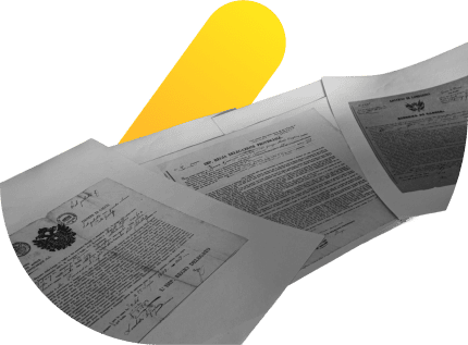 Hojas antiguas de documentacion de cementerios