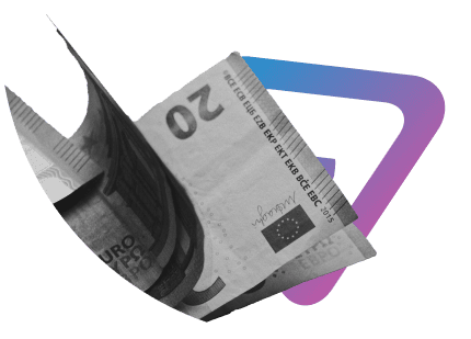Billetes de euros con el fondo de Erpin textil