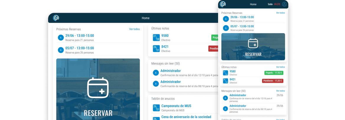 Pantalla mostrando el software de reservas de Sogest para la gestión eficiente de recursos