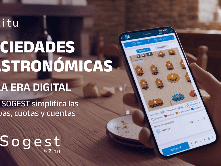 La aplicacion de SOGEST para la reserva de mesa de las sociedades gastronómicas
